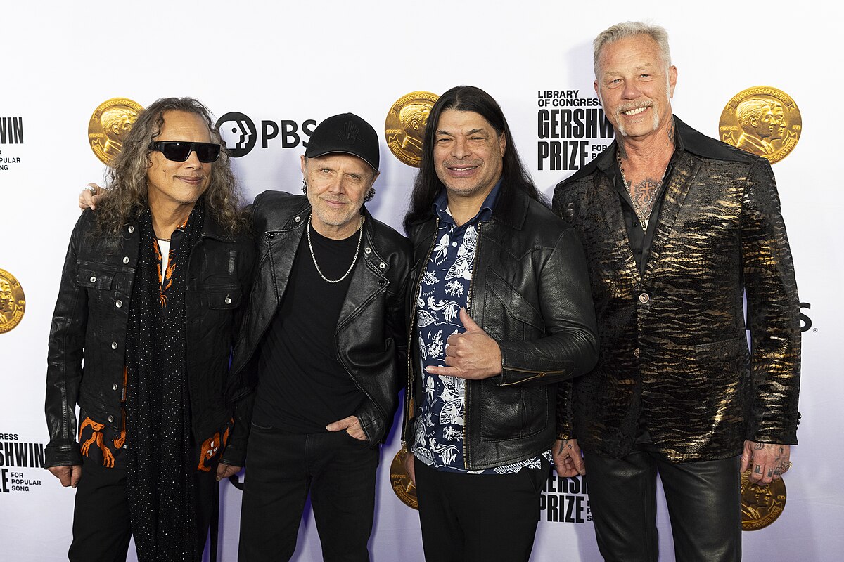 A photo of the band: Metallica.