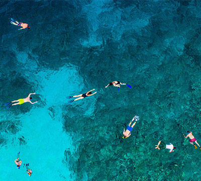 people swimming in the ocean