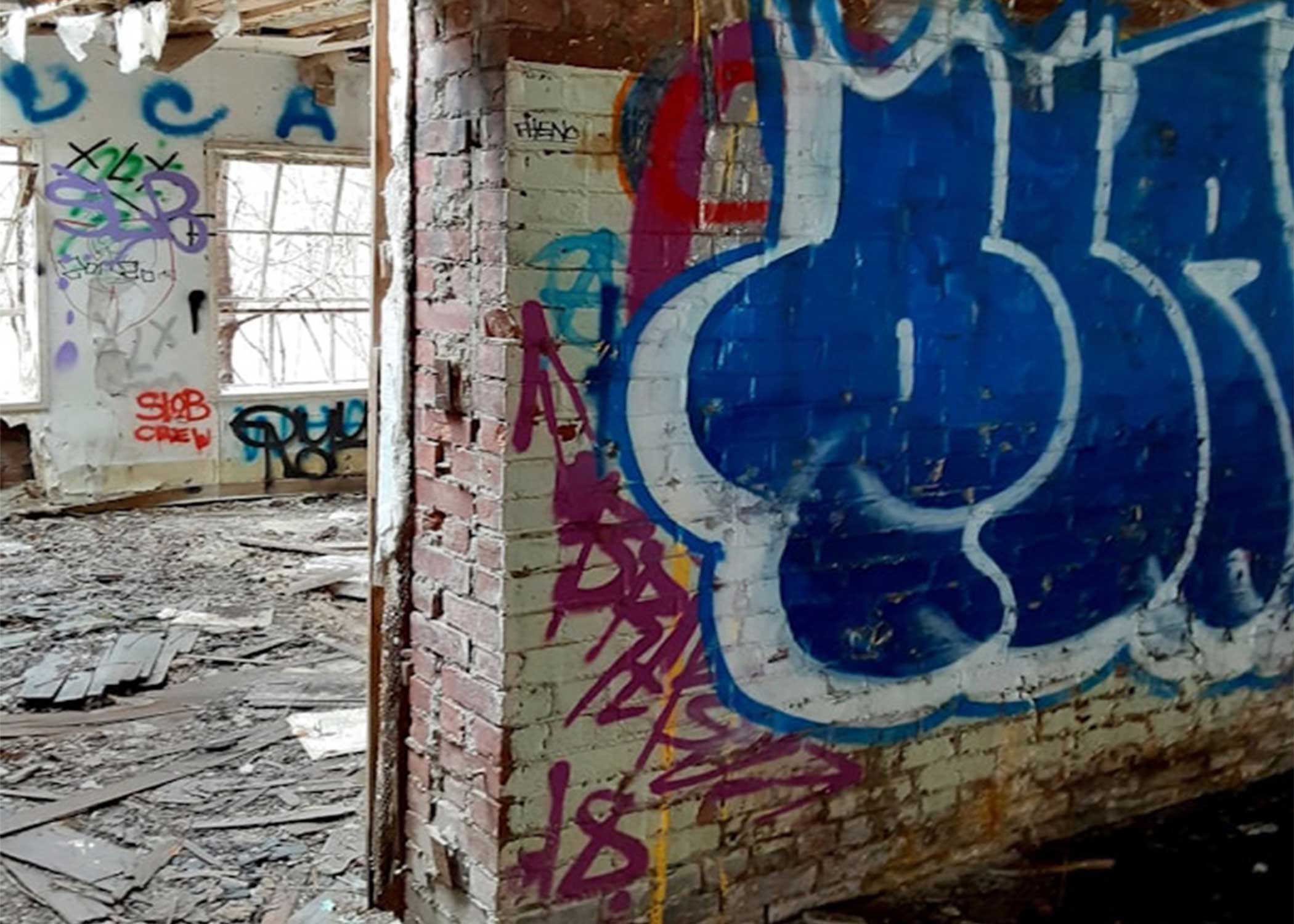 Graffiti Covered Abandoned Building