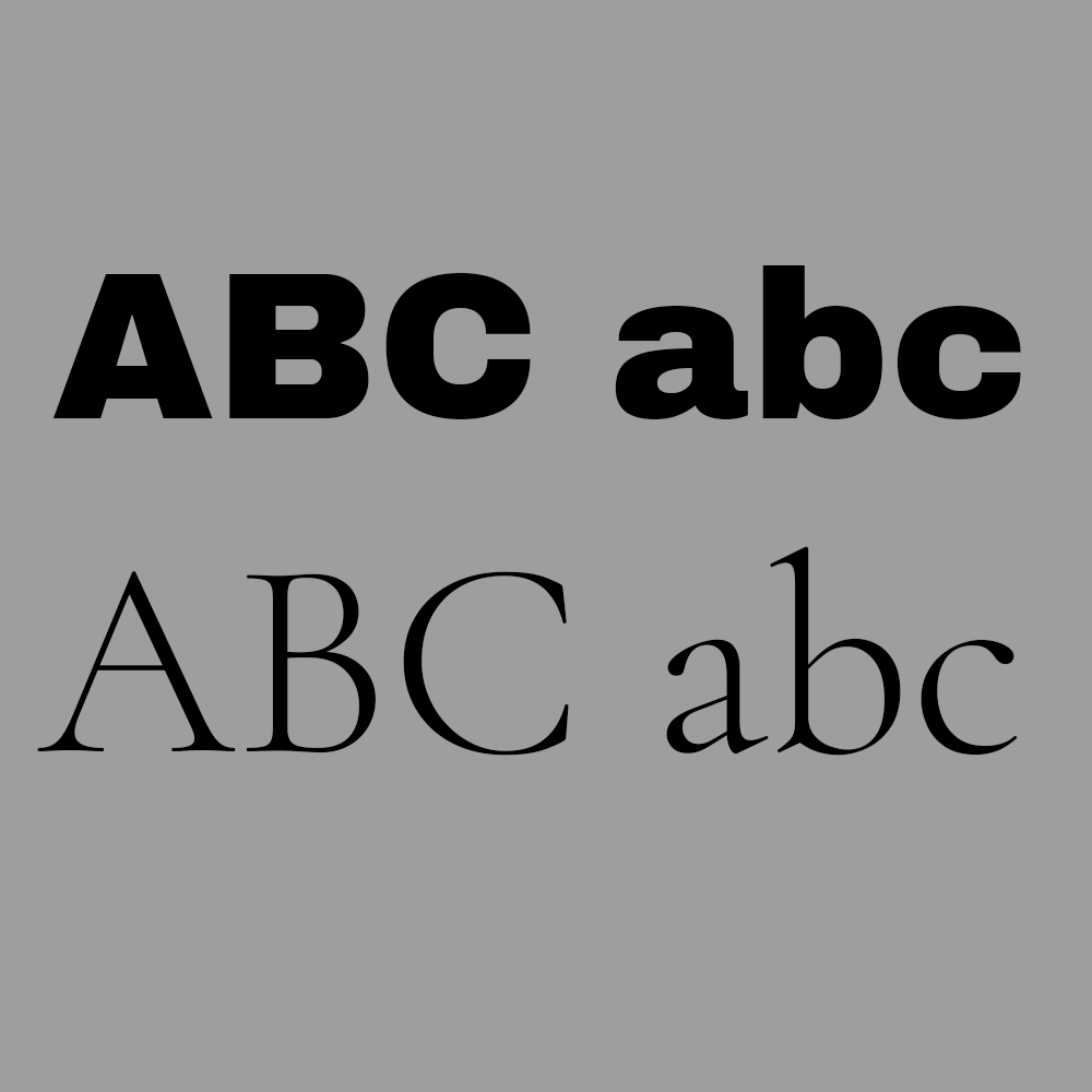 Psycho font sample: ABC abc