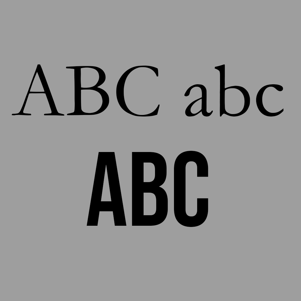 Classic font sample: ABC abc