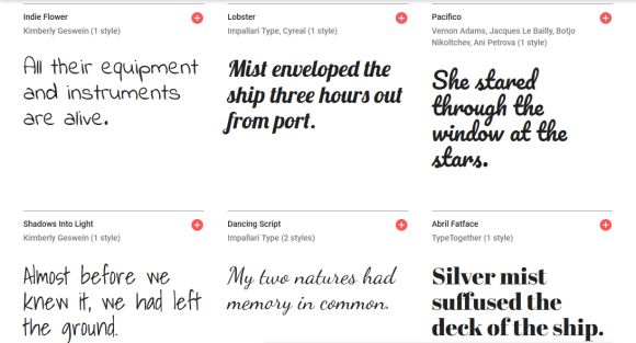 display google fonts